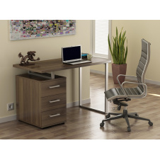 Письменный стол Loft-design L-27 хром 1200х600х750 мм с тумбочкой лдсп орех-модена