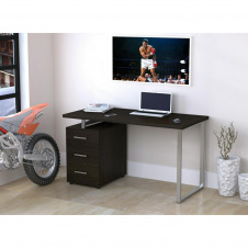 Компьютерно-письменный стол Loft-design L-27-MAX 135х65х75 см ножки-металлические хром c тумбой венге