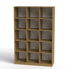 Книжкова шафа відкрита КШ-3 Компаніт 1950х1300х448 мм дсп дуб-крафт-золотий