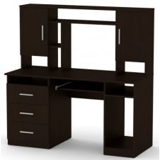 Компьютерный стол Компанит Менеджер 1400х598х756 мм с полками дсп венге