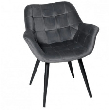 Стілець ELEGANTE чорний каркас/сірий