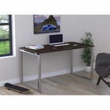 Письмовий стіл Loft-design Q-135х70х76 см ніжки метал-Хром стільниця лдсп Венге темний-корсика