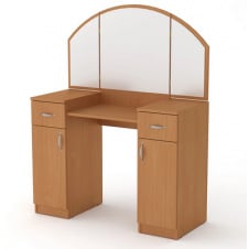 Туалетный столик Компанит Трюмо-4 дсп цвета бук с зеркалом и ящиками