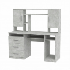 Компьютерный стол Компанит Менеджер 1400х598х756 мм с полками дсп серый-ателье