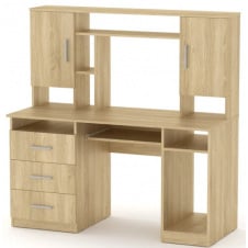 Компьютерный стол Компанит Менеджер 1400х598х756 мм с полками дсп дуб-сонома