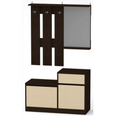 Мебель в прихожую Компанит Влада модульная венге вешалка с зеркалом и тумбами под обувь