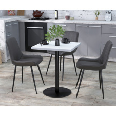 Стол квадратный BS-450 Loft-Design 60х60 см с опорой ножкой в цвете столешницы белая-альба