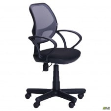 Офисное кресло Чат АМФ-4 сиденье черное спинка сетка серая