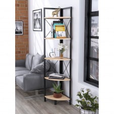 Кутовий стелаж Loft-Design L-175 п'ятиполальний дуб-борас
