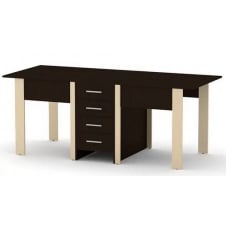 Кухонный стол-книжка-3 Компанит раскладной 500-1900х800х750 мм лдсп венге-комби