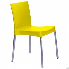 Стілець Корсика із пластику сидіння жовте на металевому каркасі алюм