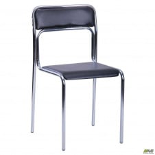 Офісний стілець АМФ Аскона Хром чорний Кожзам