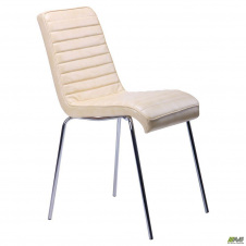 М'який стілець AMF Рандеву метал-хром кожзам-мадрас ваніль