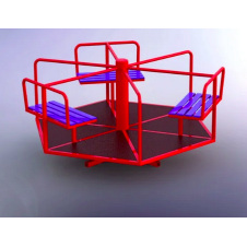 Дитяча вулична карусель Dali шестимісна металева червона