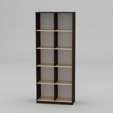 Книжкова шафа-стеллаж Компаніт КШ-2 2056x8x360 мм венге