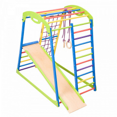 Детский спортивный комплекс SportBaby SportWood 130х85х132 см с горкой для дома Киев