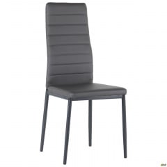 Стул обеденный АМФ Сицилия черный графит кожзам мягкое сидение серое Королёво