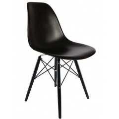 Стул Тауер Вуд 82х46х42 см черное пластиковое сидение на деревянных ножках Винница