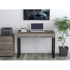 Стіл письмовий-комп'ютерний Loft-Design L-1100х550х750 мм сірий дуб-палена чорні ніжки Умань