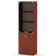 Офисный шкаф со стеклом дверьки КШ-6 Компанит дсп яблоня Ровно