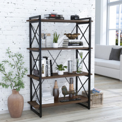 Стеллаж Скиф-4-920 Loft-Design 1400х920х400 мм 4-е полочки орех-модена Лозовая