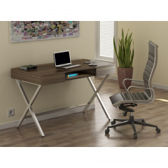 Стол письменный Loft-design L-15 ножки X металличекие Орех-темный Черкассы
