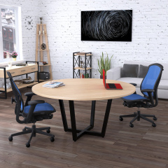 Круглый стол D-1600 Loft-design дуб-борас для переговоров Лозовая