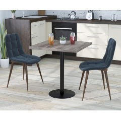 Стол обеденный BS-450 Loft-Design квадратный с одной ножкой Бородянка