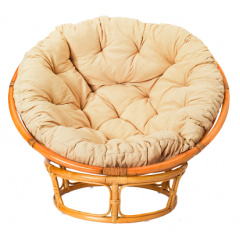 Круглое кресло плетеное Папасан Симпл Cruzo с мягкой полушкой Шепетівка
