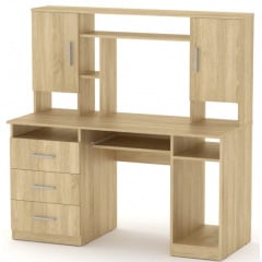 Компьютерный стол Компанит Менеджер 1400х598х756 мм с полками дсп дуб-сонома Киев