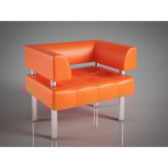 Офисный диван-кресло Тонус Сентензо 800x600х700 мм оранжевого цвета Ровно