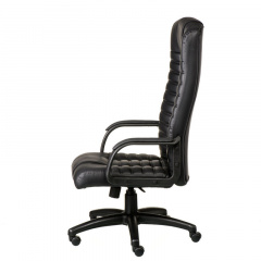 Офисное кресло Кнайт пластик с черным кожзамом на колесиках Київ