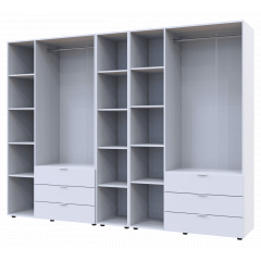 Комплект Doros Гелар з Етажеркою Білий 3+3 ДСП 270.6х49.5х203.4 (42005036) Киев