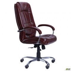 Офисное кресло руководителя AMF Марсель хром коричневое Стрый
