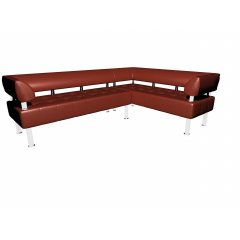 Кутовий диван-офіс Sentenzo Тонус з підлокітниками-спинкою кожзам коричневий Київ