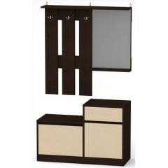 Мебель в прихожую Компанит Влада модульная венге вешалка с зеркалом и тумбами под обувь Киев