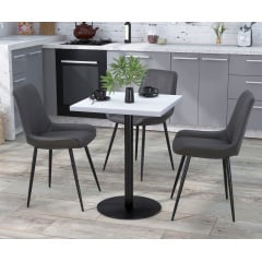 Стол квадратный BS-450 Loft-Design 60х60 см с опорой ножкой в цвете столешницы белая-альба Лубны