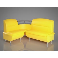 Диванчик угловой Смузи Sentenzo 160х125 см кожзам желтый в офис для посетителей Полтава