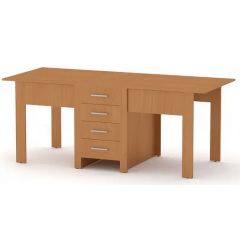 Кухонный стол-книжка-3 Компанит раскладной 500-1900х800х750 мм лдсп бук Лозовая