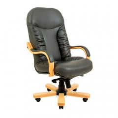 Офисное кресло Буфорд Richman Вуд-Люкс черное Львів