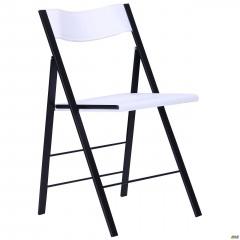 Складной стул AMF Ибица черные металлические ножки сидение-пластик белый Белая Церковь