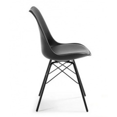 Стул Тау Black черный 80х50х46 см пластиковое сидение с мягкой подушечкой на металлических ножках Киев