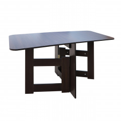 Кухонный стол-книжка Лайт Трансформер 140 см раскладной тонкий 8 см из дсп венге-темный Косов