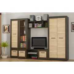 Стенка Мебель-Сервис Конго 3000х520х2030 мм венге+дуб-самоа Житомир