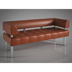 Офисный диванчик Тонус Sentenzo 140 см с подлокотниками светло-коричневого цвета Київ