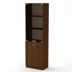 Офисный шкаф для документов КШ-6 Компанит со стеклом дверьки дсп орех Дніпро