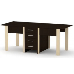 Кухонный стол-книжка-3 Компанит раскладной 500-1900х800х750 мм лдсп венге-комби Львов