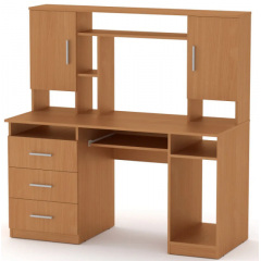 Компьютерный стол Компанит Менеджер 1400х598х756 мм с полками дсп бук Суми