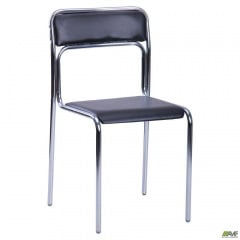 Офісний стілець АМФ Аскона Хром чорний Кожзам Куйбишеве