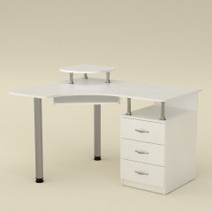 Угловой компьютерный стол Компанит СУ-2 лдсп белый Луцк